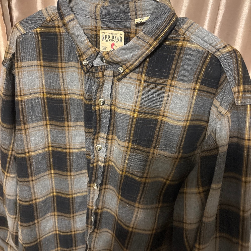 Redhead flannel button down shirt